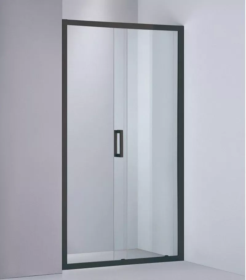 1020-1750mm Remodel Matt Black Semi-Frameless Wall To Wall Shower Screen