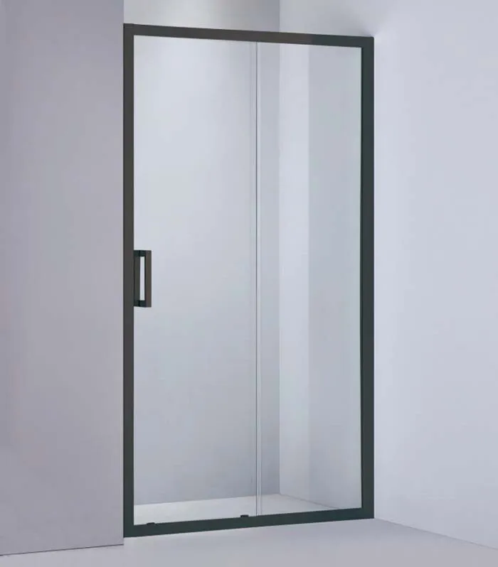 1020-1750mm Remodel Matt Black Semi-Frameless Wall To Wall Shower Screen
