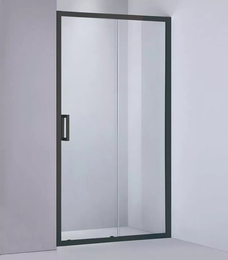 1020-1750mm Remodel Matt Black Semi-Frameless Wall To Wall Shower Screen