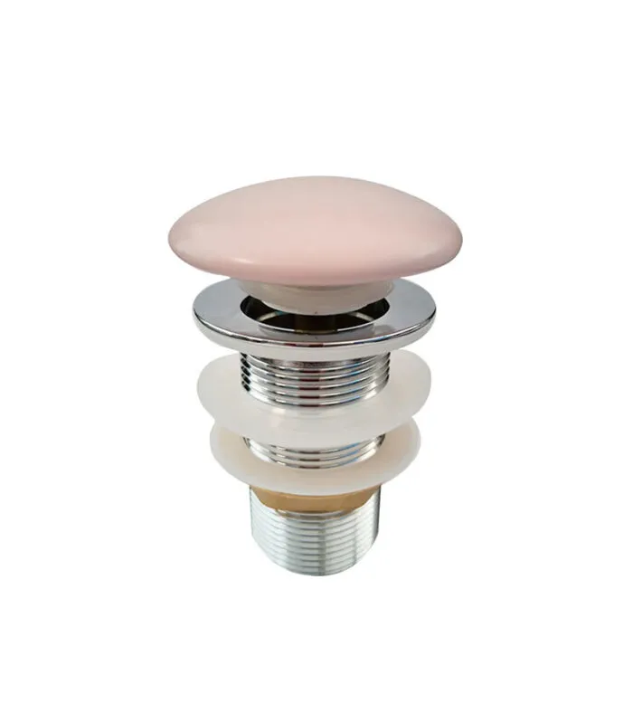 32mm Ceramic Top Pop Up Waste Non Overflow - Matt Pink