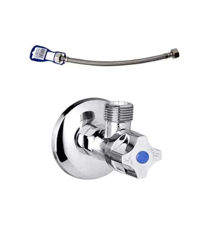 Tradie Chrome Mini Cistern Stop Kit 1/4 Turn Ceramic Disc