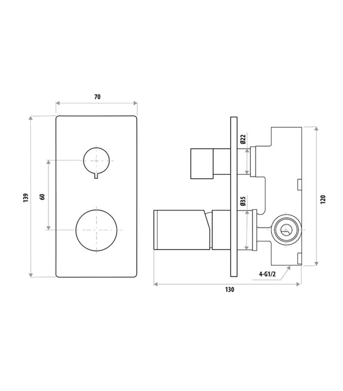 Gabe Wall Diverter Mixer Specification