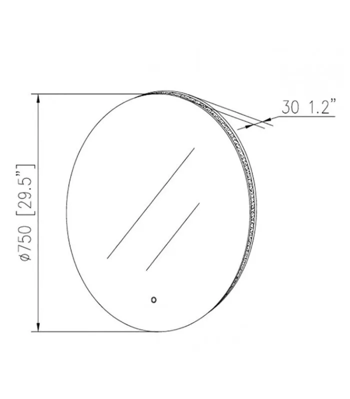Moon 750mm Round LED Mirror