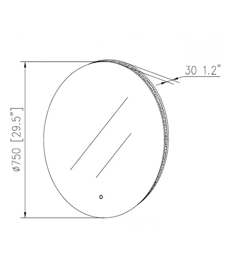Moon 750mm Round LED Mirror