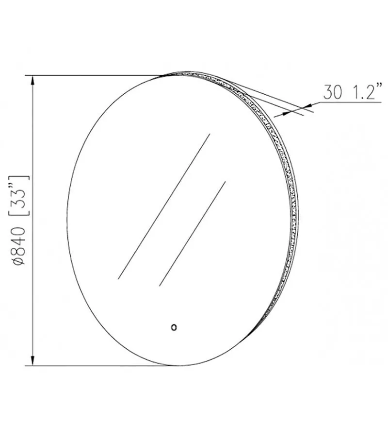 Moon 840mm Round LED Mirror
