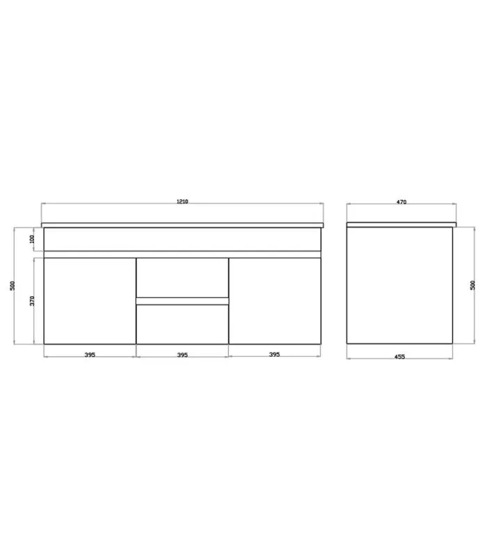 Bexley Gloss White 1200mm Doube Bowls PVC Wall Hung Vanity