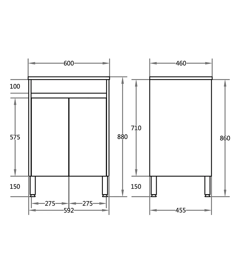 Oxley Gloss White 600mm PVC Freestanding Vanity