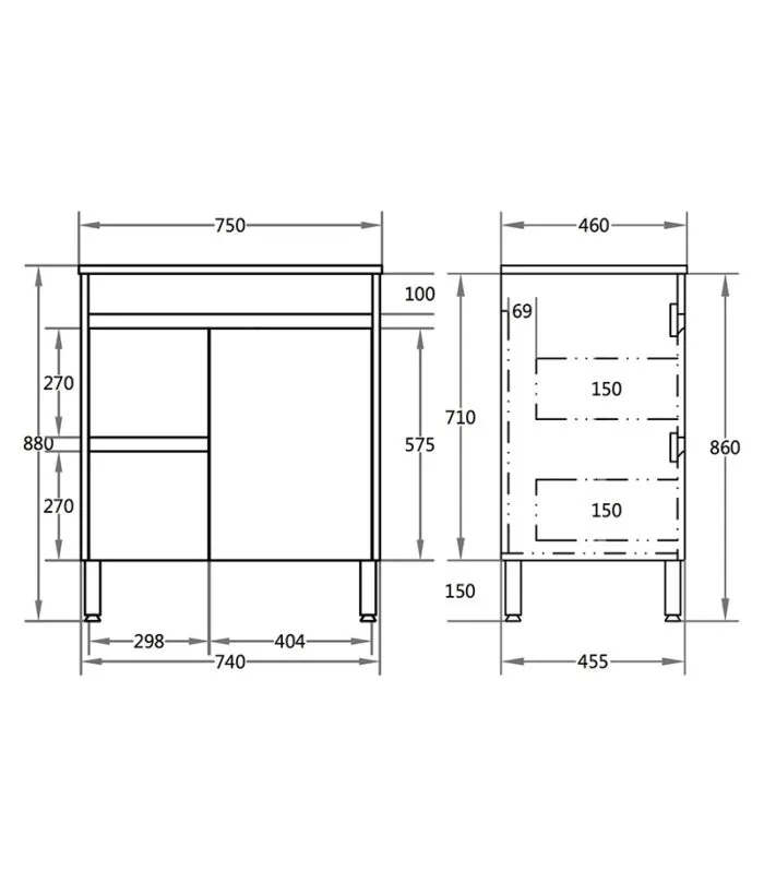 Oxley Gloss White 750mm PVC Freestanding Vanity