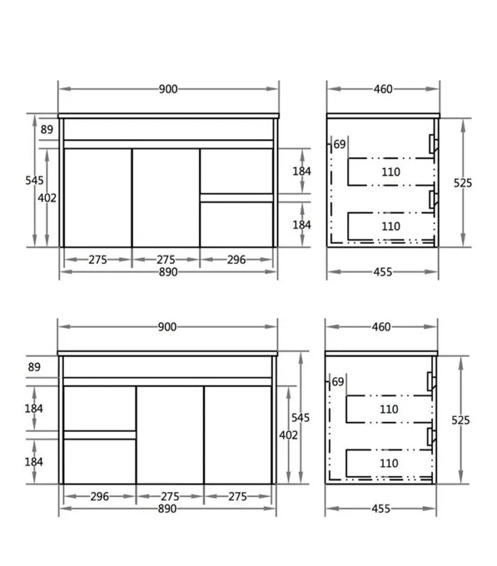 Bexley Gloss White 900mm PVC Wall Hung Vanity