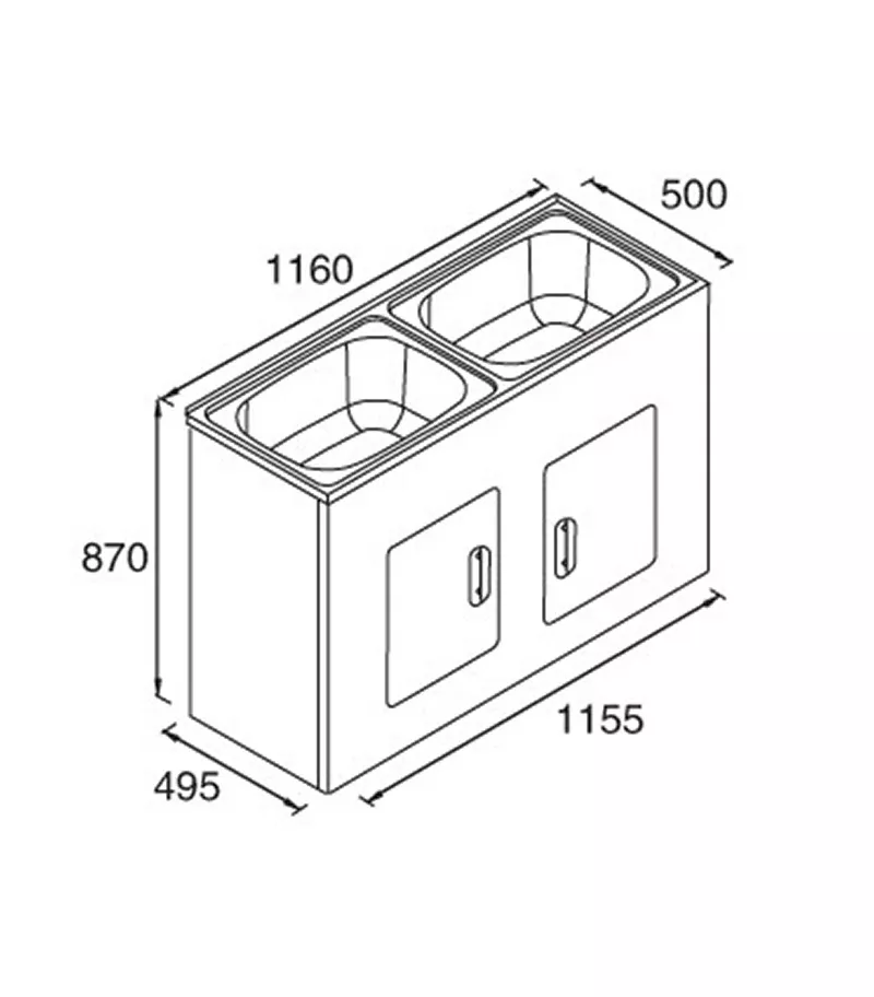 RM Double Bowl Laundry Tub 1160mm