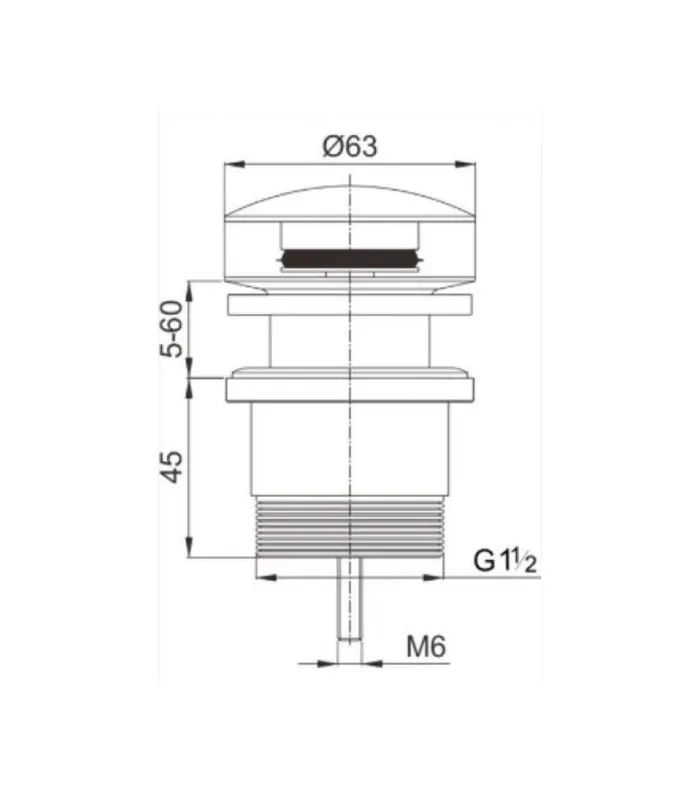 Specification For Universal Pop Up WasteBudget Big head Universal Pop Up Waste