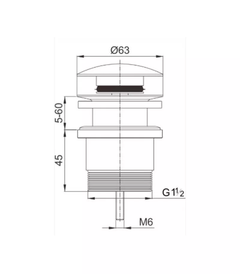 Specification For Universal Pop Up WasteBudget Big head Universal Pop Up Waste
