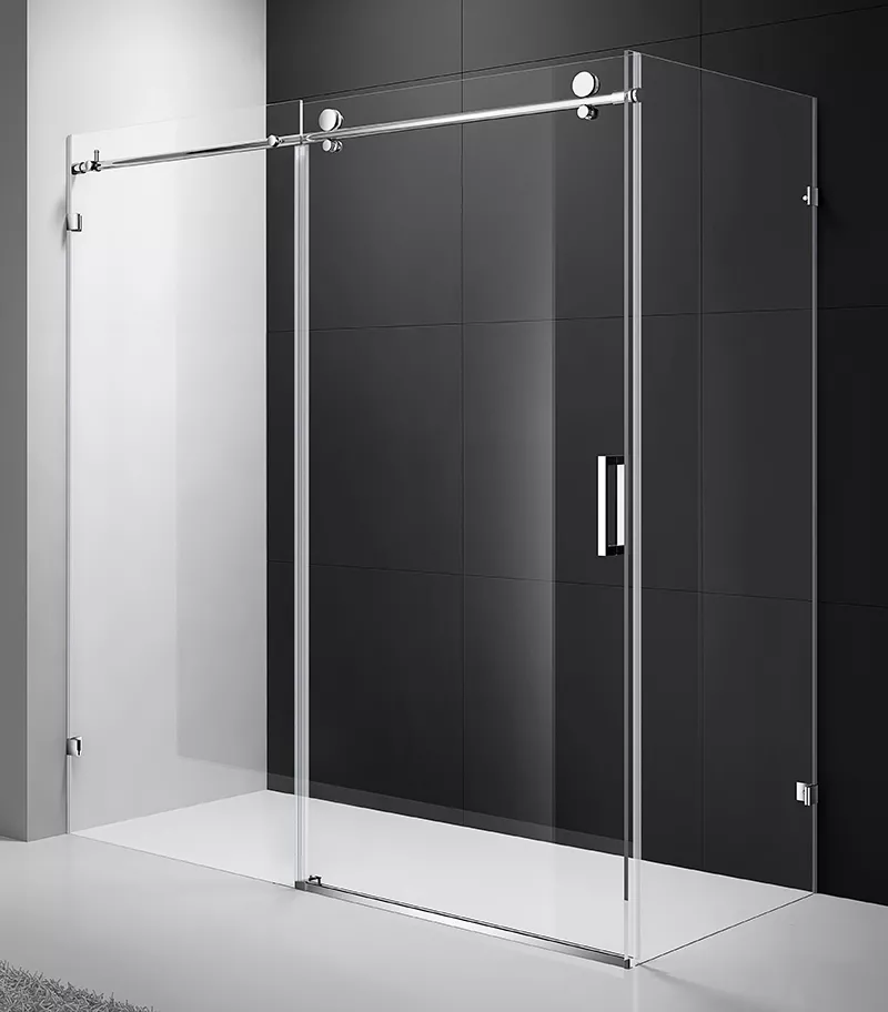 Milano Chrome Fittings L Shape Frameless Shower Screen Top Round Rod SL1+2-CR-SL3-CR