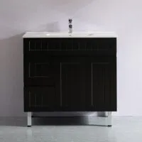 Acacia Shaker Matt Black 900mm PVC Freestanding Vanity Acacia Shaker Matt Black 900mm PVC Freestanding Vanity