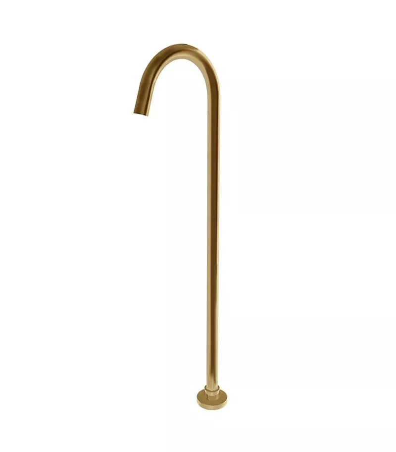 Pentro Round Brushed Yellow Gold Freestanding Bath Spout