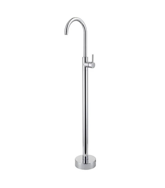 Pentro Round Chrome Freestanding Bath Spout & Mixer