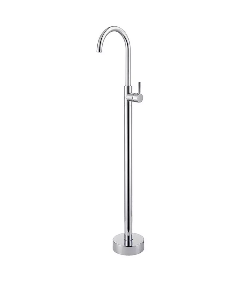 Pentro Round Chrome Freestanding Bath Spout & Mixer