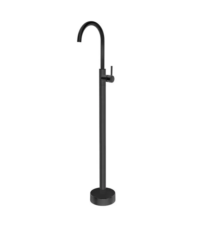 Pentro Round Matt Black Freestanding Bath Spout & Mixer