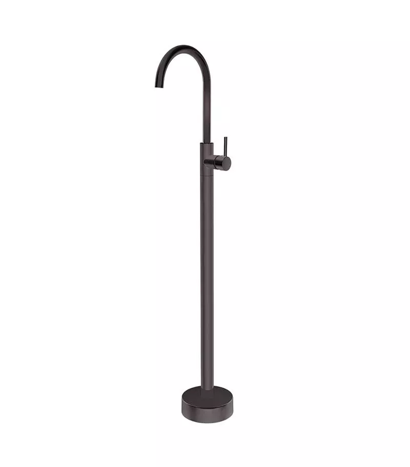 Pentro Round Gunmetal Grey Freestanding Bath Spout & Mixer