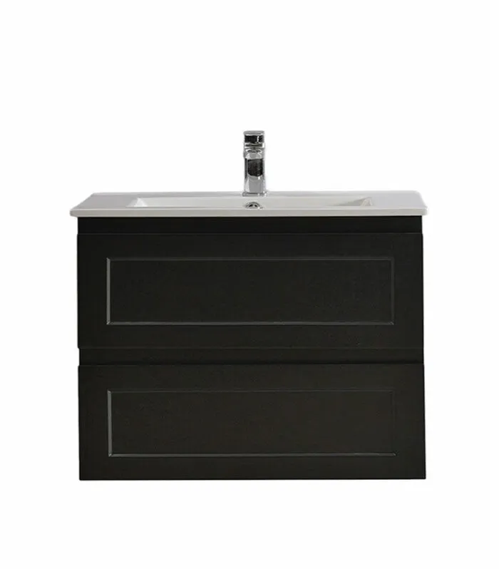 Fremantle Matt Black 600mm PVC Wall Hung Vanity FMB600 WH