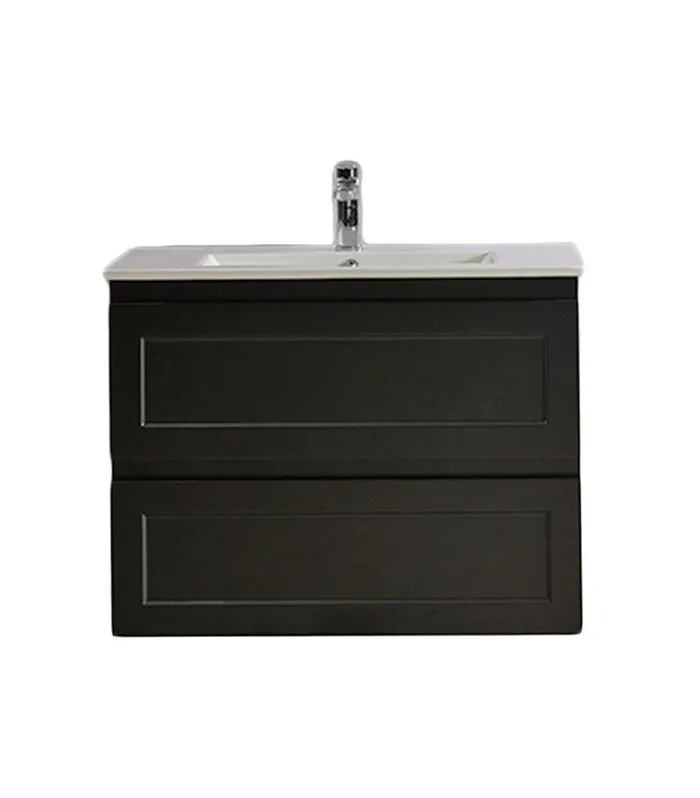 Fremantle Matt Black 750mm PVC Wall Hung Vanity FMB750WHCT
