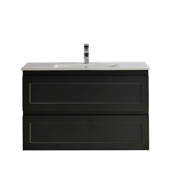 Fremantle Matt Black 900mm PVC Wall Hung Vanity FMB900 WHCT