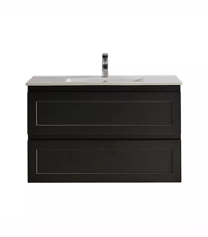 Fremantle Matt Black 900mm PVC Wall Hung Vanity FMB900 WHCT