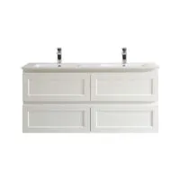 Fremantle Matt White 1200mm Double Bowls PVC Wall Hung Vanity FMW1221WH DBCT Fremantle Matt White 1200mm Double Bowls PVC Wall Hung Vanity FMW1221WH DBCT