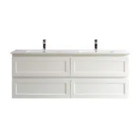 Fremantle Matt White 1500mm Double Bowls PVC Wall Hung Vanity Fremantle Matt White 1500mm Double Bowls PVC Wall Hung Vanity