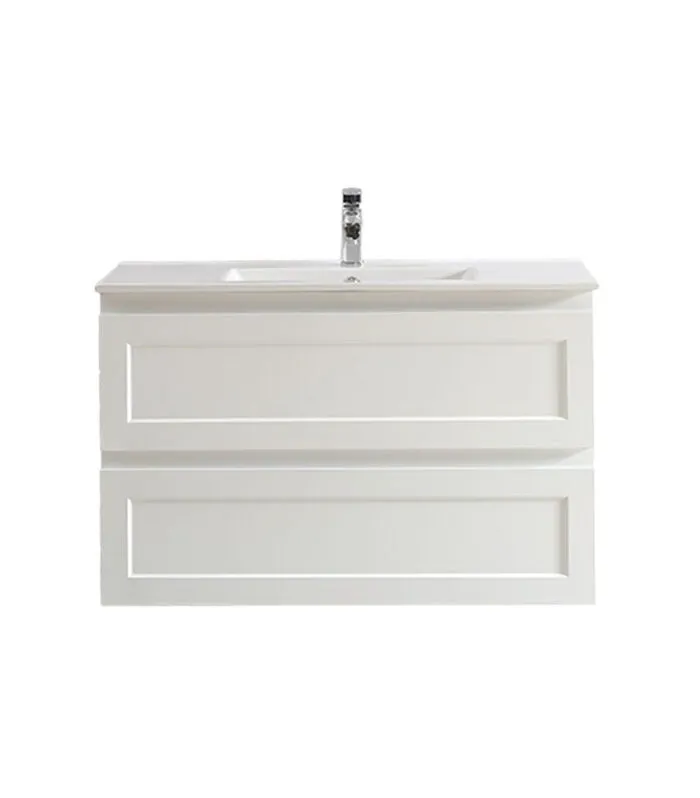 Fremantle Matt White 900mm PVC Wall Hung Vanity FMW900 WHCT