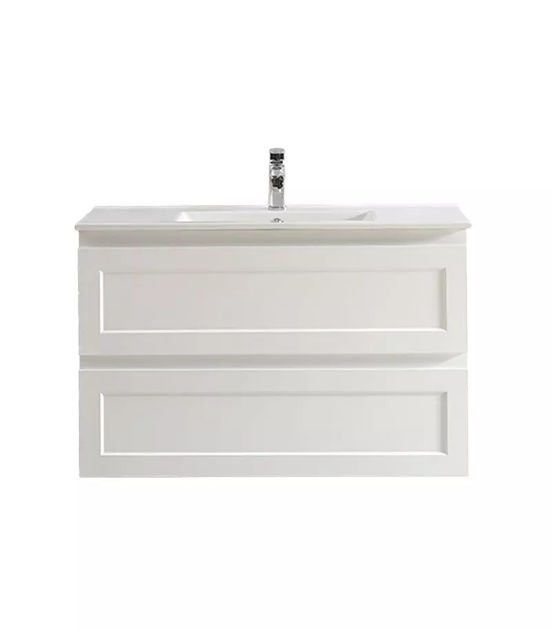 Fremantle Matt White 900mm PVC Wall Hung Vanity FMW900 WHCT