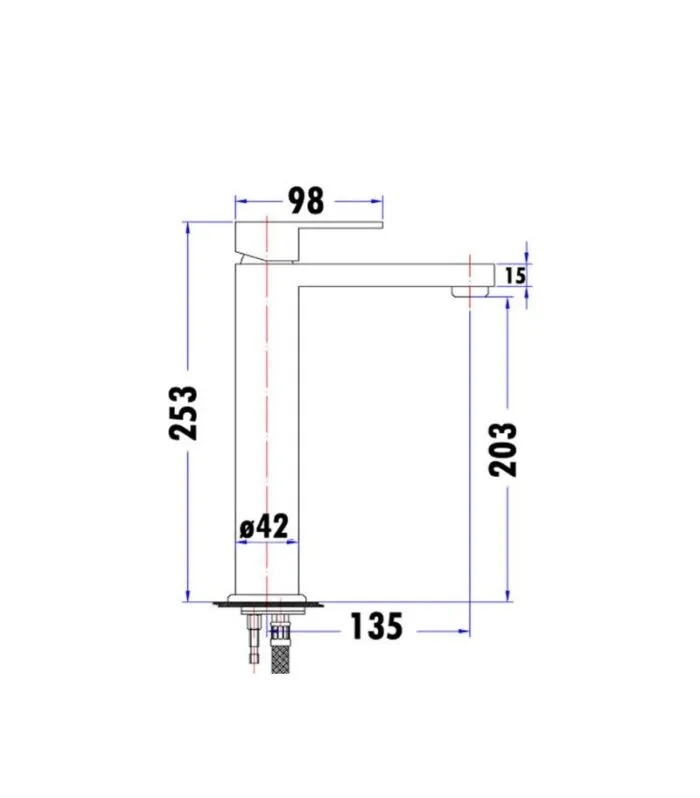 Rosa Tall Basin Mixer - Specification