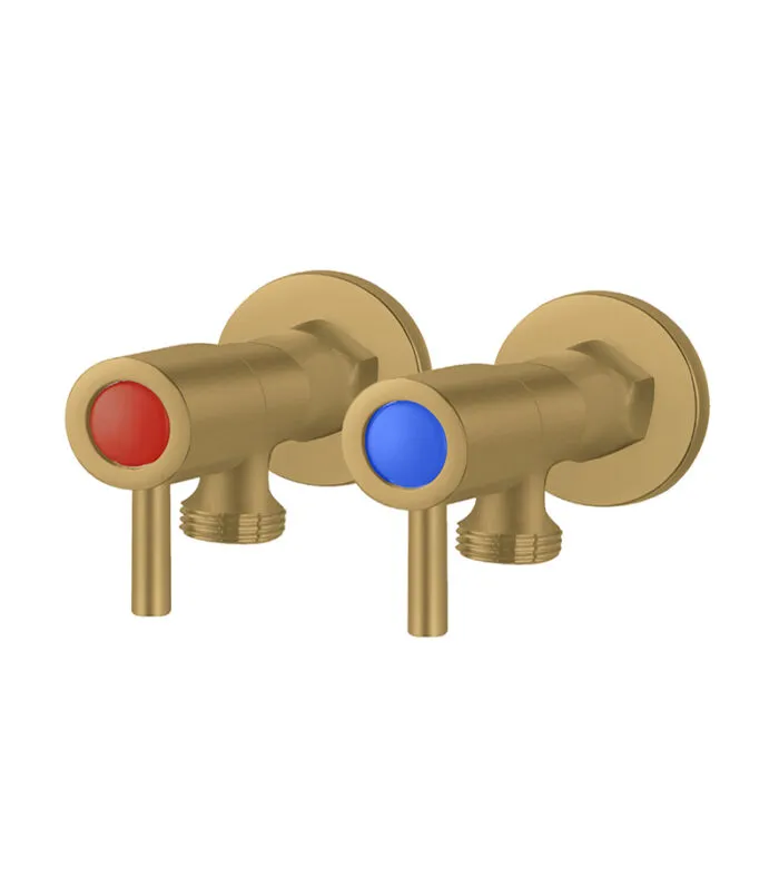Pentro Brushed Yellow Gold Round 1/4 Turn Washing Machine Stops