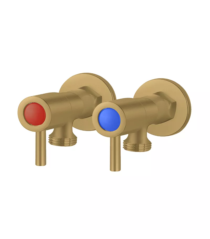 Pentro Brushed Yellow Gold Round 1/4 Turn Washing Machine Stops