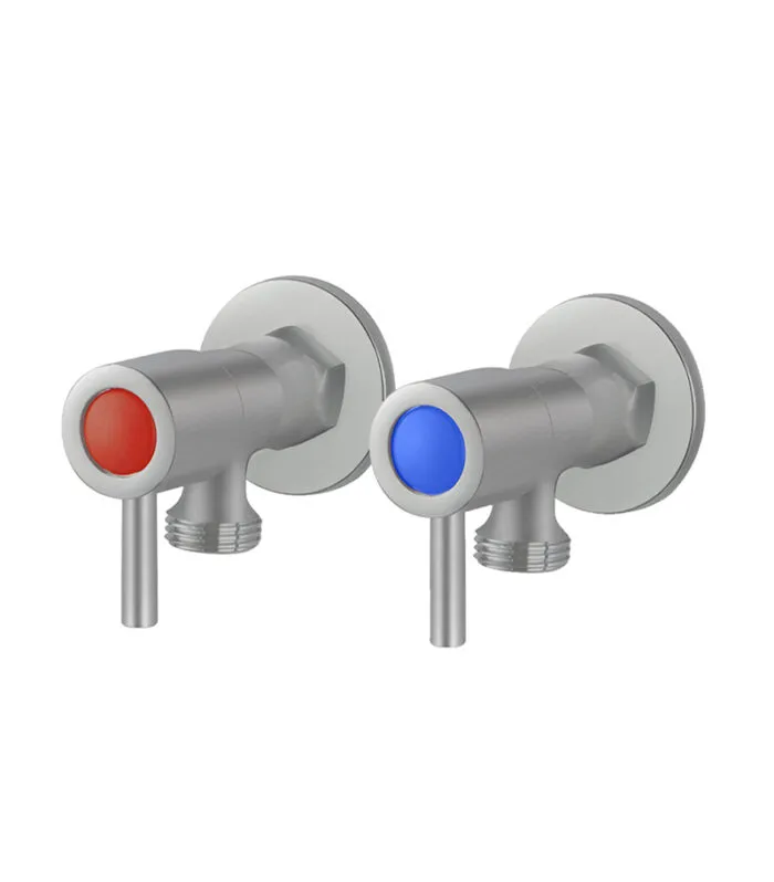 Pentro Brushed Nickel Round 1/4 Turn Washing Machine Stops
