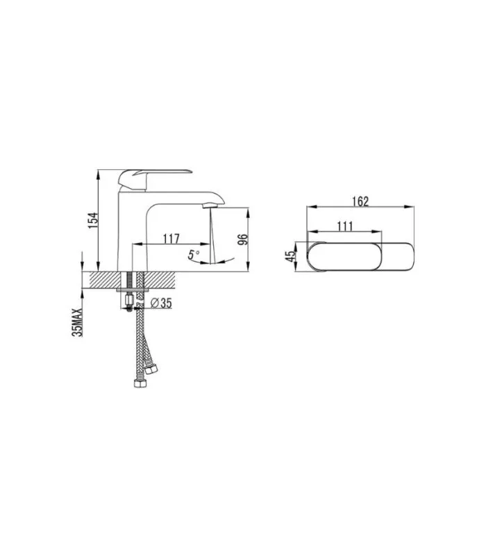 Kara Short Basin Mixer - Specification