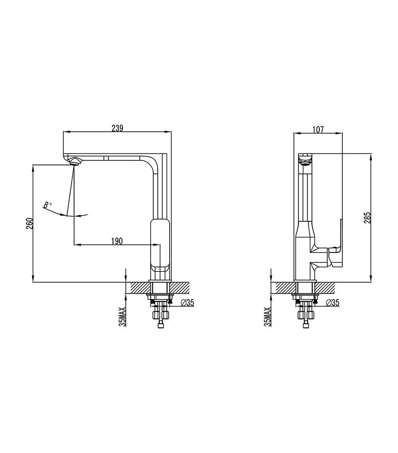 Seto Sink Mixer - Specification