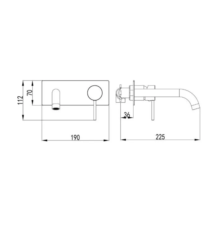 Hali Basin/Bath Mixer with Curved Spout - Specification