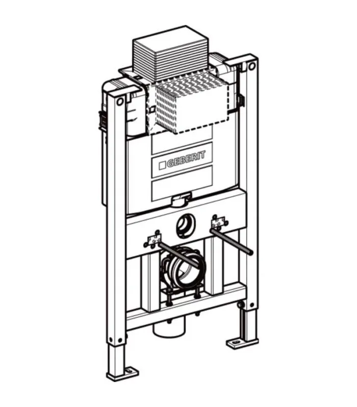 Geberit Alpha12 In-Wall Cistern with Duofix for Wall Hung Toilet Pan - Spec1