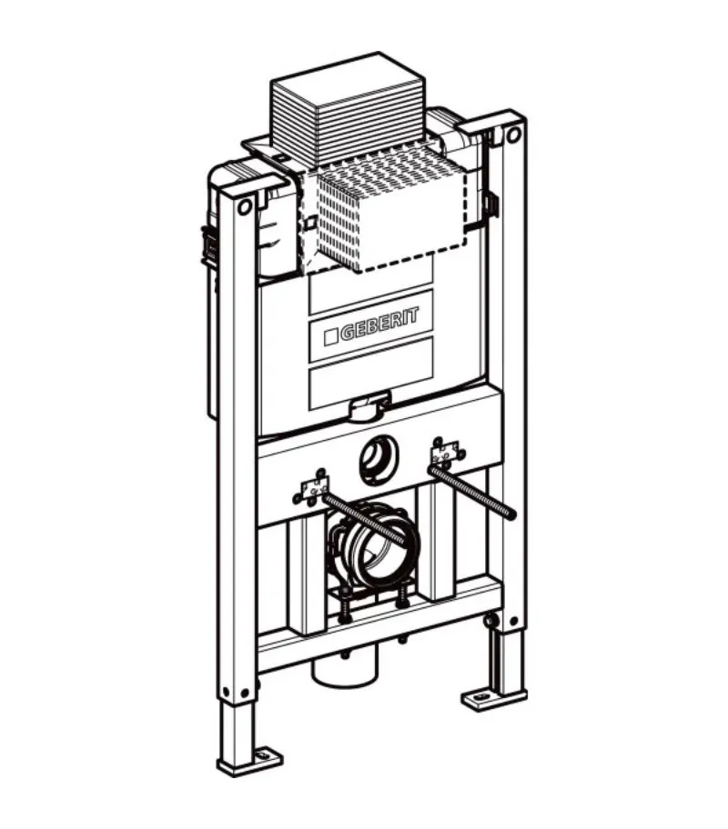 Geberit Alpha12 In-Wall Cistern with Duofix for Wall Hung Toilet Pan - Spec1