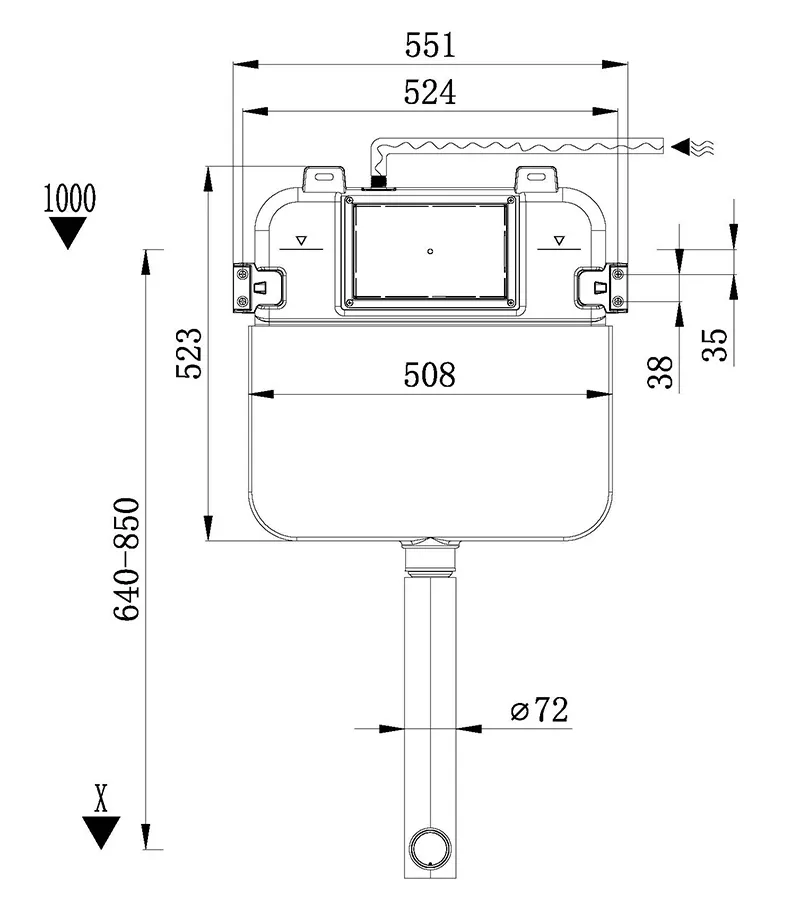 R&T G30032 In-Wall Cistern for Floorstanding Toilet Pan - Specificiation