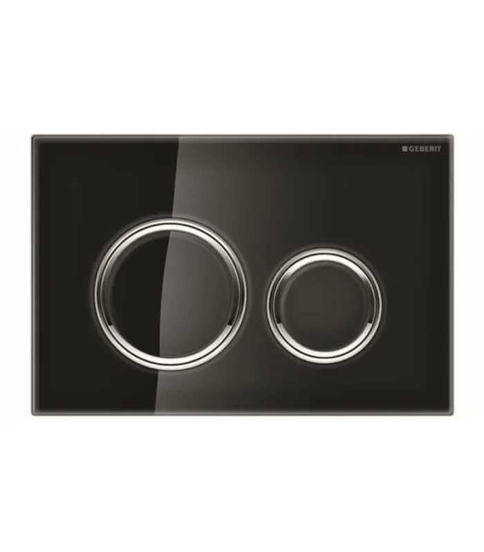 Geberit Sigma Dual Flush Push Plate – Sigma21SJ | Glass Black & Chrome