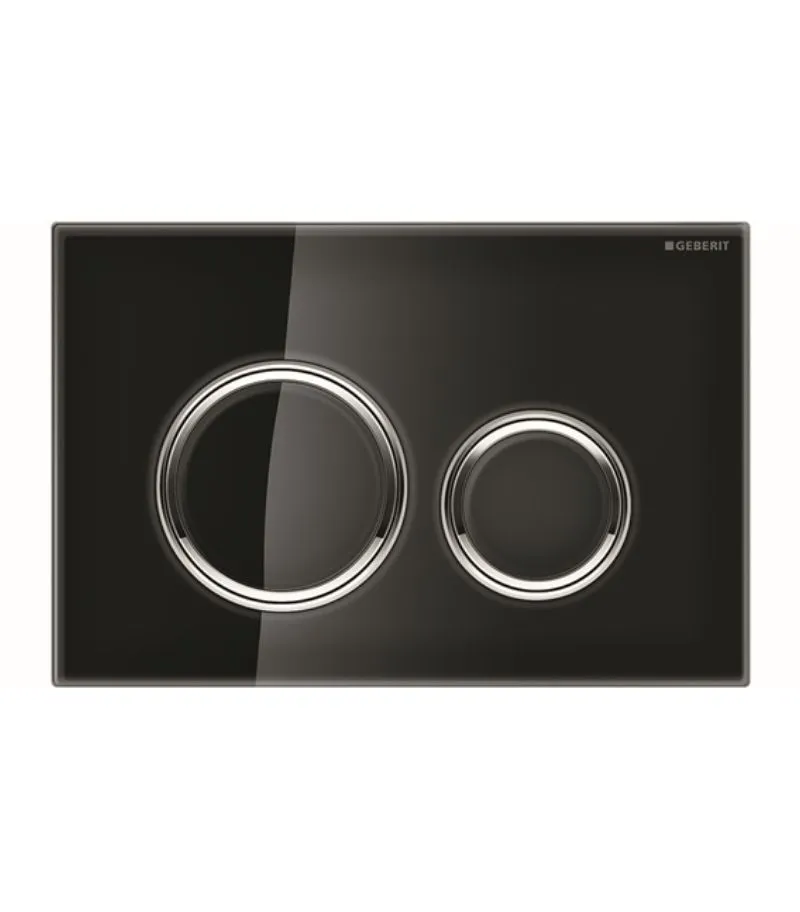 Geberit Sigma Dual Flush Push Plate – Sigma21SJ | Glass Black & Chrome