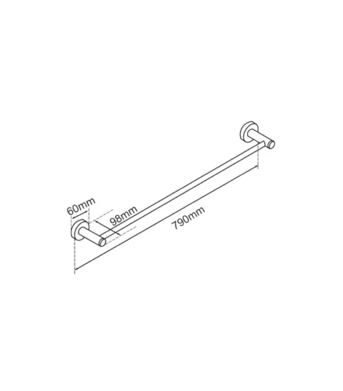 Lucid Single Towel Rail – Cut to Size - Specification