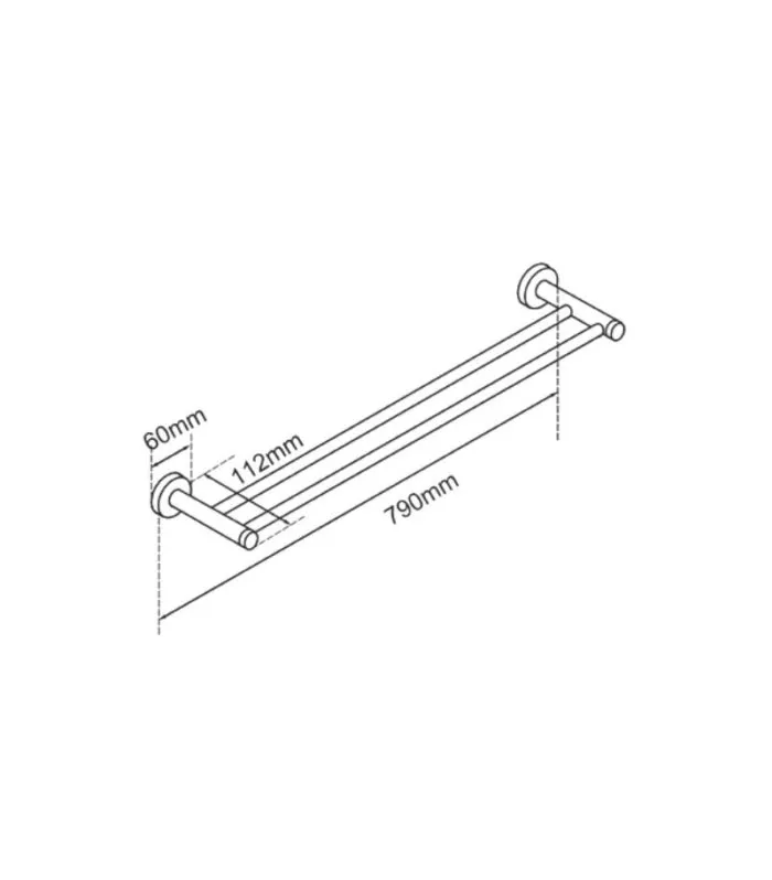 Lucid Double Towel Rail – Cut to Size - Specification