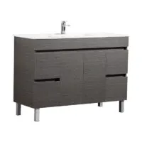 Avie Dark Brown 1200mm Single Bowl PVC Freestanding Vanity