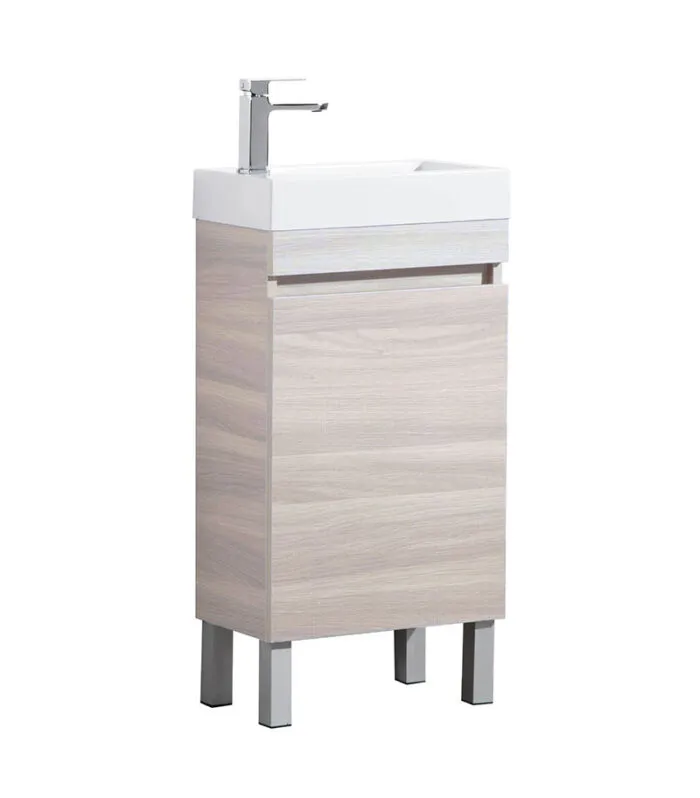 450mm x 250mm x 880mm Avie Light Oak Ensuite Floorstanding Vanity Unit