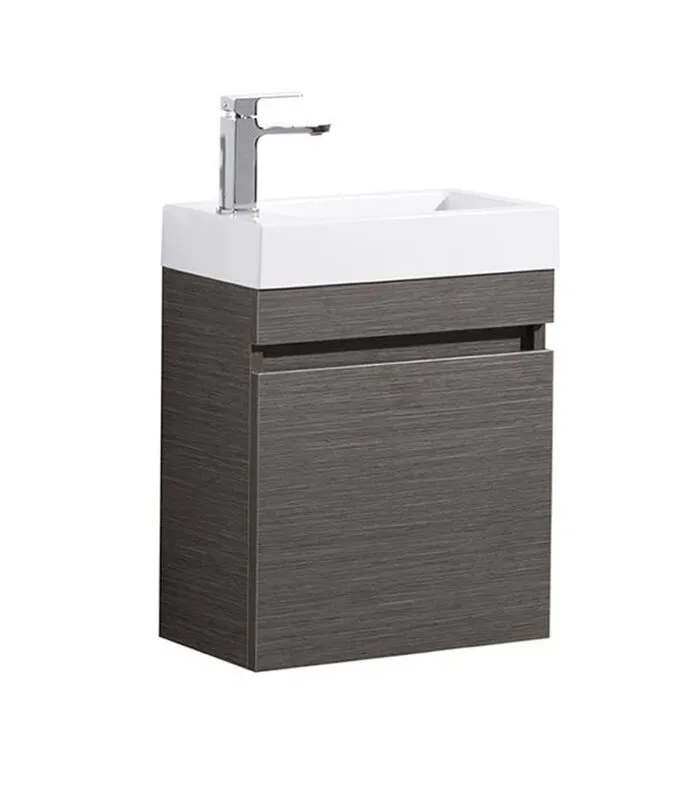 450mm x 250mm x 480mm Avie Dark Brown Ensuite Wall Hung Vanity Unit