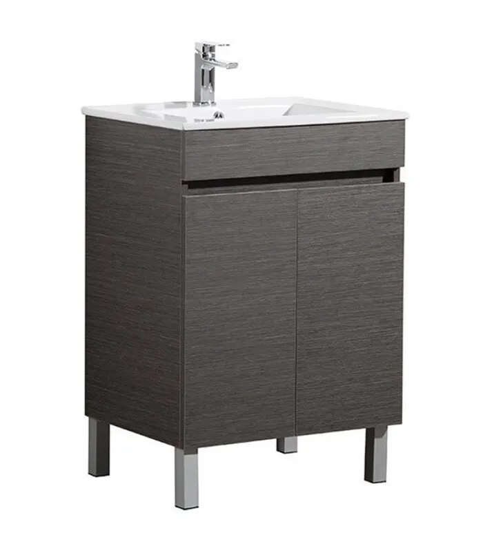 Avie Dark Brown 600mm PVC Freestanding Vanity