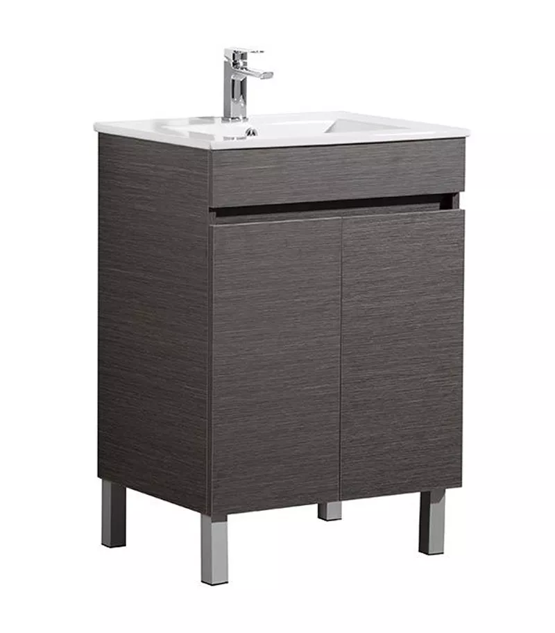 Avie Dark Brown 600mm PVC Freestanding Vanity